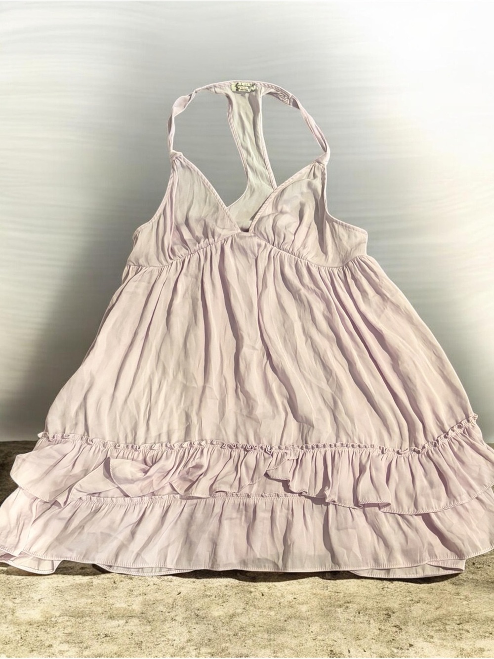 Free People Lavender Ruffle-Trim Tiered Chemise